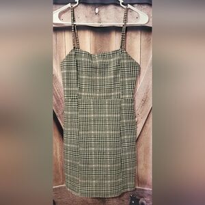 Bershka, Womens Medium, Plaid Sleeveless Mini Dress